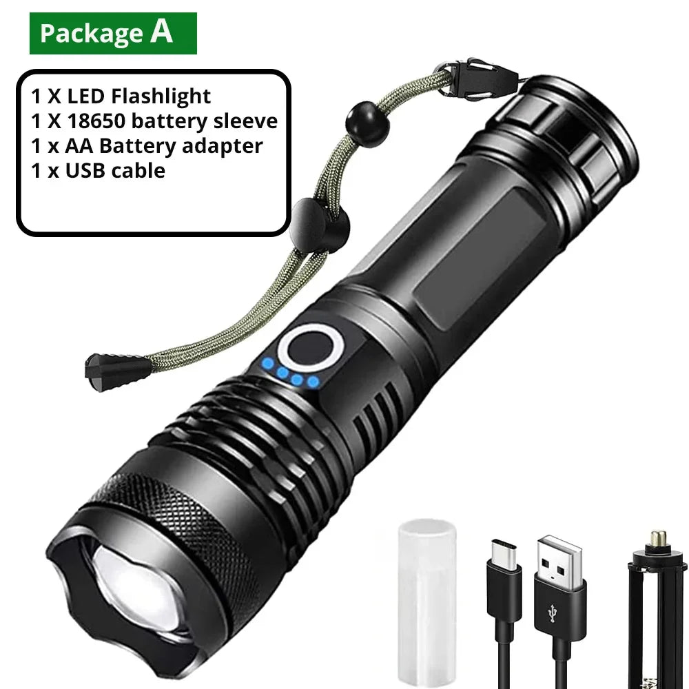 ESMARTER XHP90 LED Tactical Flashlight – Rechargeable & Waterproof