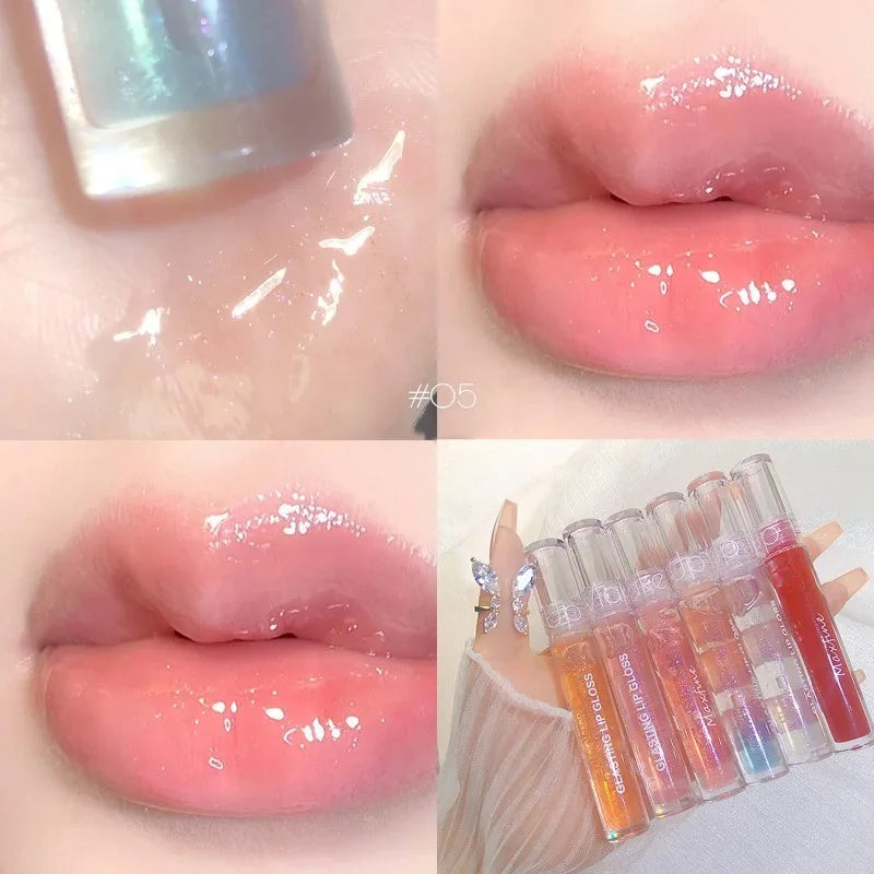 Mirror Water Lip Gloss Transparent Glass Oil Waterproof Lasting