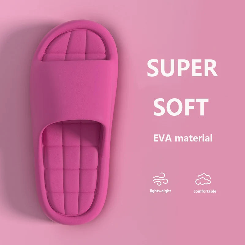 Men's Thick Platform Slippers EVA Soft Sole Pillow Slides Summer