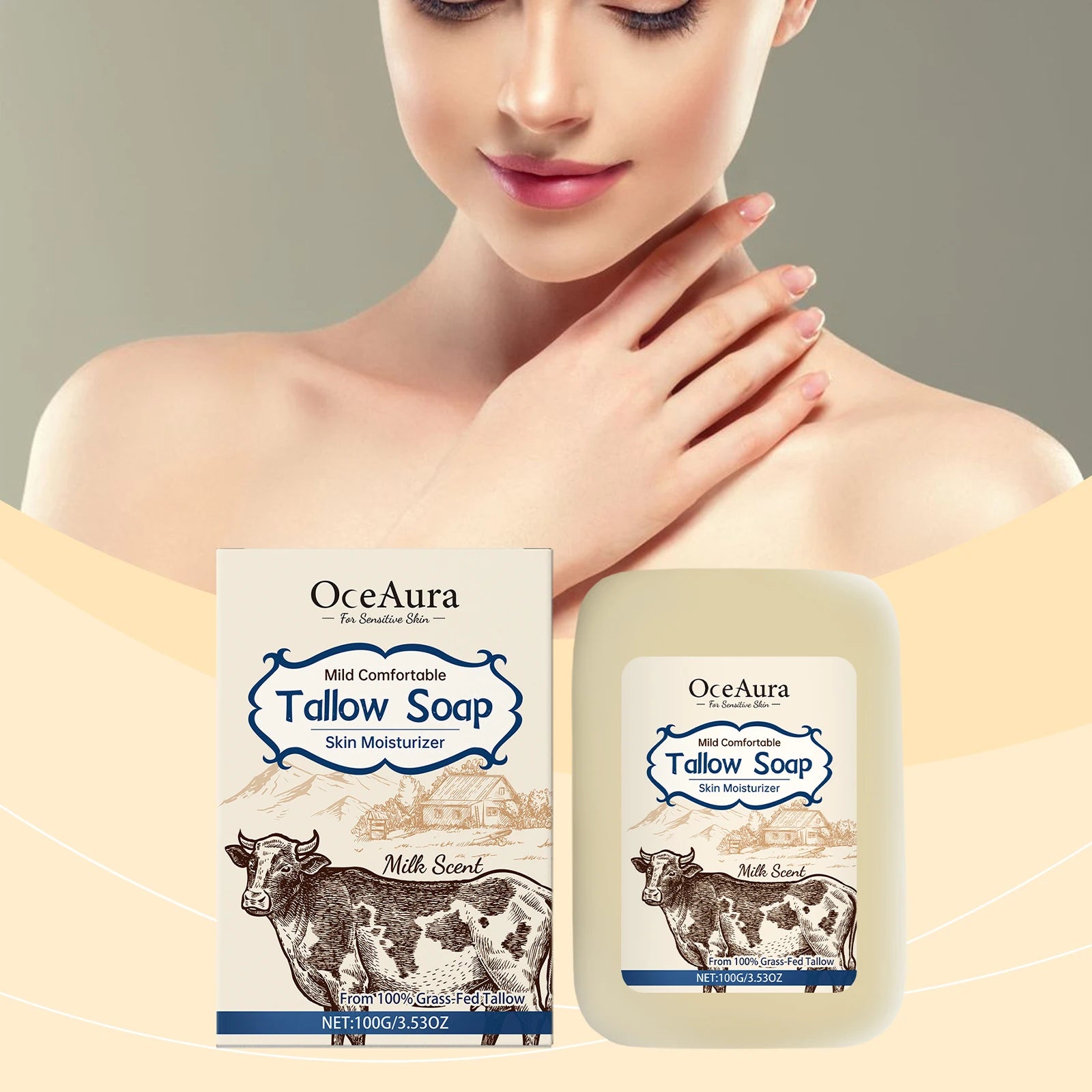 Tallow Soap - Gentle Full-Body Cleansing Soap for Moisturizing, Nourishing and Leaving Skin Smooth & Supple Zpaxo