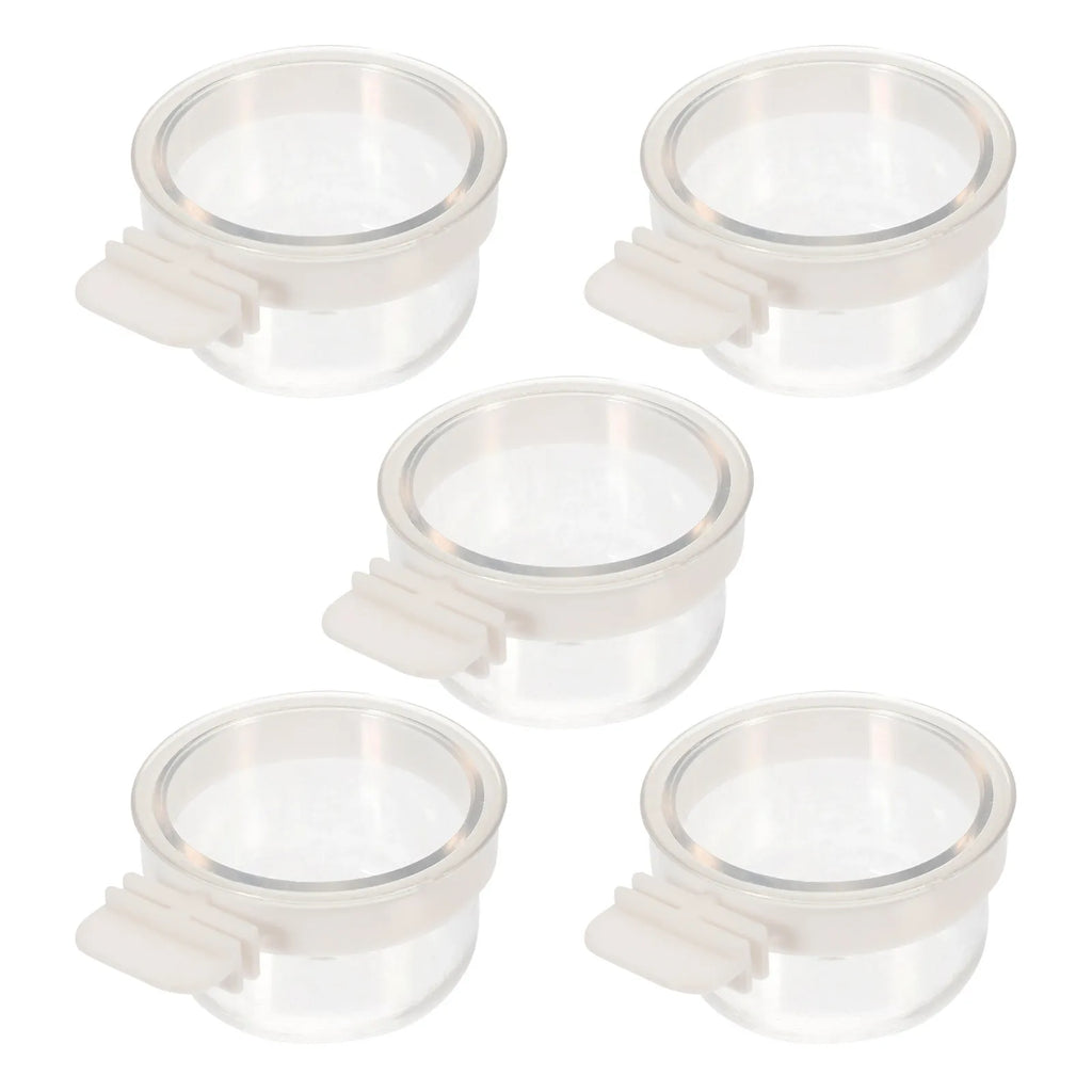Transparent Acrylic Bird Food Box Hanging Parrot Cage Bowl