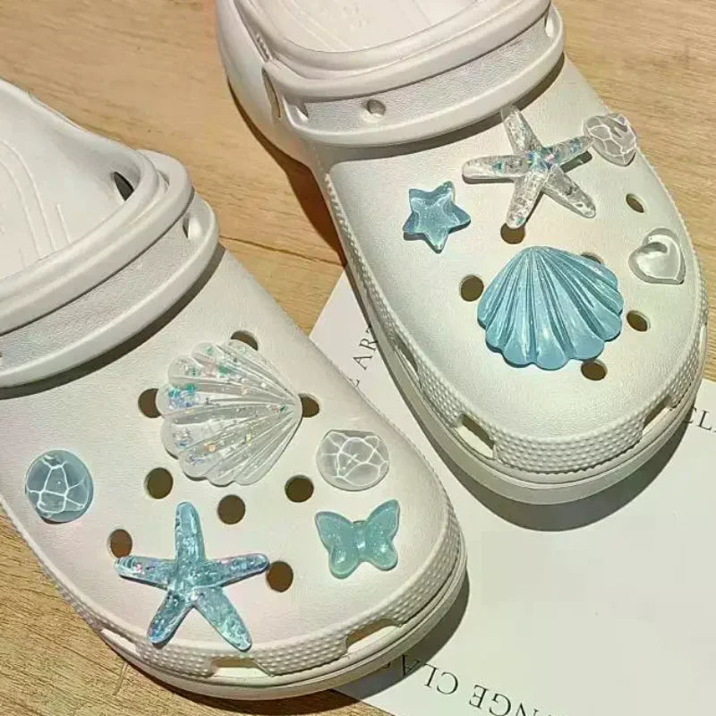 Girls DIY Clogs Sandals Decor Adorable Starfish Shell Resin Charms Zpaxo