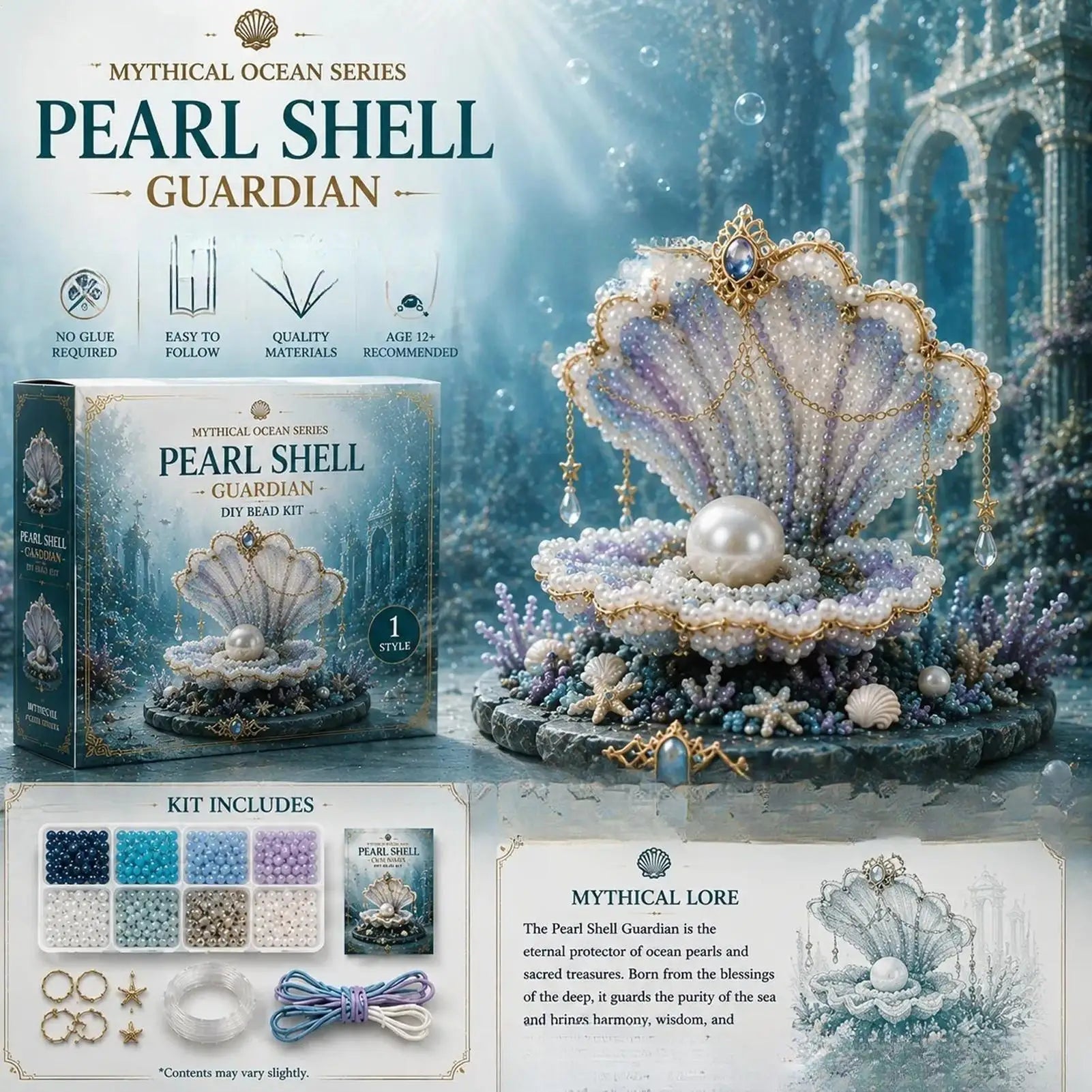 DIY Beaded Animal Kit Mythical 3D Sea Animal Creative Fun Beginners Beadwork Craft Kit for Kids Teens Adults Beginners Boys Zpaxo