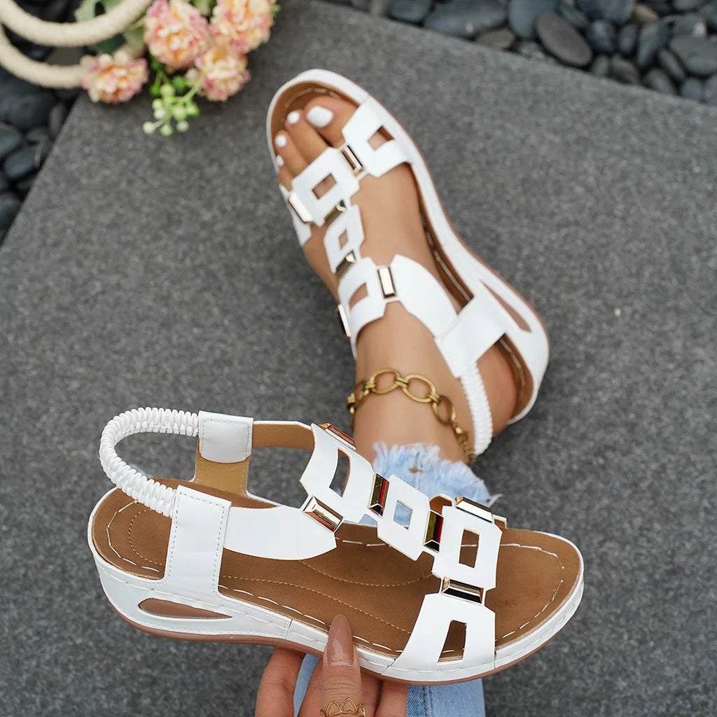 Large Size Roman Style Women Sandals Open Toe Beach Slippers Summer Wedges Shoes Comfortable Outdoor Slip-On Shoes for Women Zpaxo