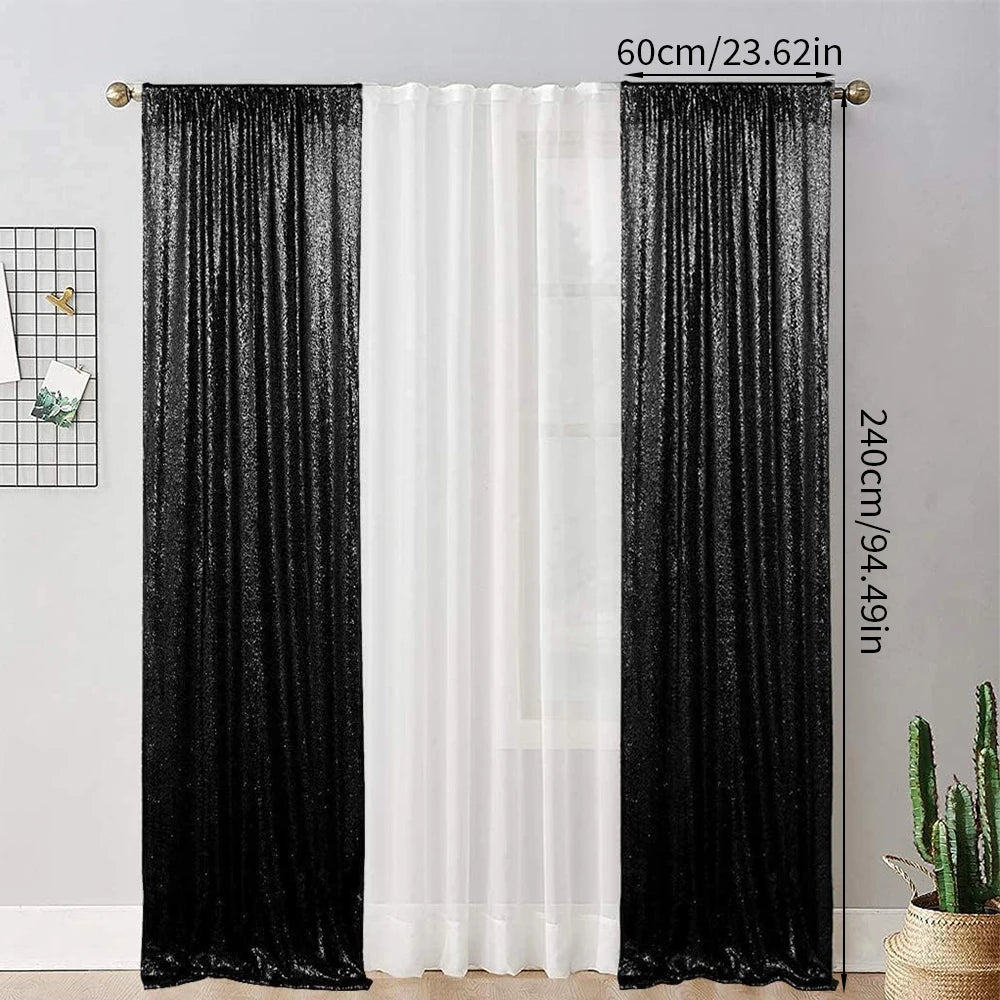 Sequin Backdrop Curtain 60*240cm Glitter Photo Backdrop Curtain for Party Birthday Christmas Wedding Decoration Zpaxo