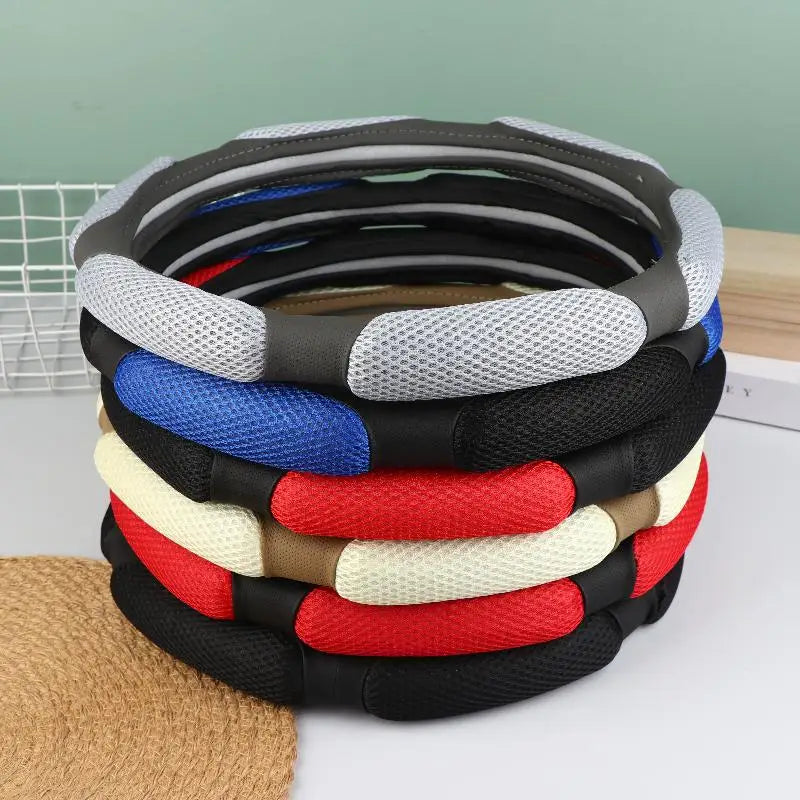 ZOHMYIY 38cm Universal Steering Wheel Cover | Cloth Car Interior