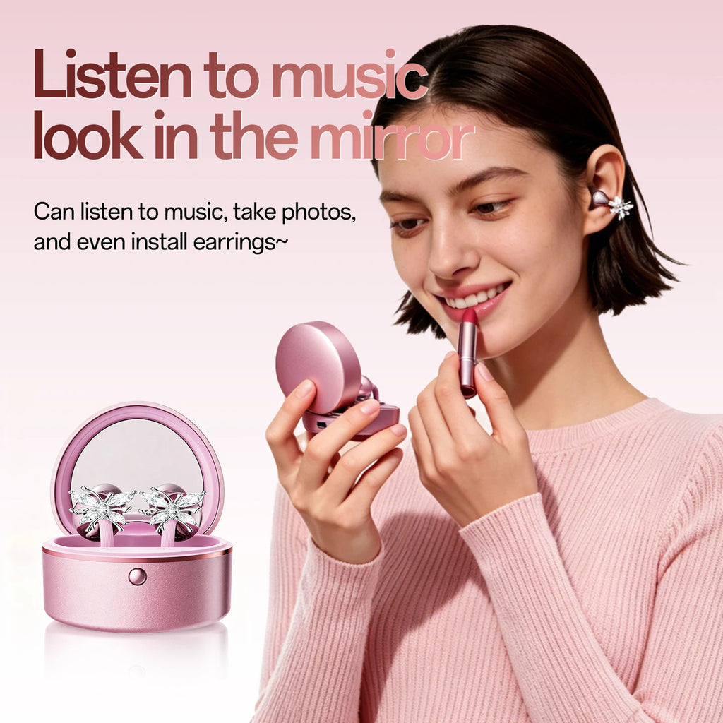 Clip-on Open Ear Earbuds Detachable Butterfly Earrings Wireless