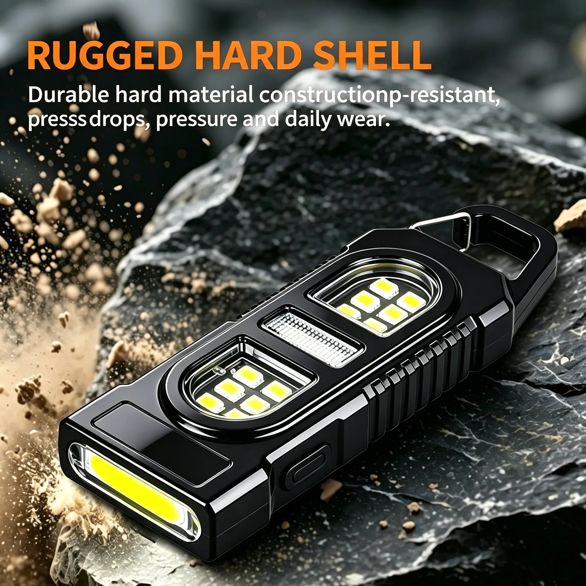 Mini COB LED Keychain Flashlight – USB-C Rechargeable, IPX4