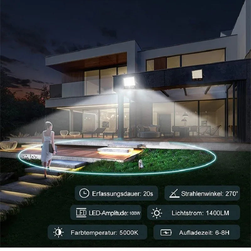 100W Solar Flood Light Outdoor Motion Sensor Solar Lamp 4 Modes Remote Solar Street Light Garage Patio Porch Solar Garden Light Zpaxo