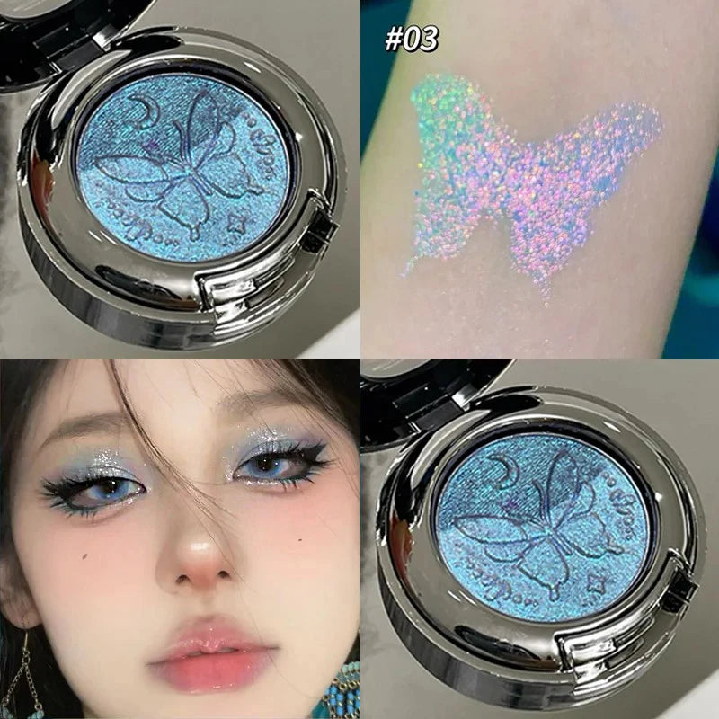 3D Butterfly Embossing Chameleon Eyeshadow Monochrome High-pigment