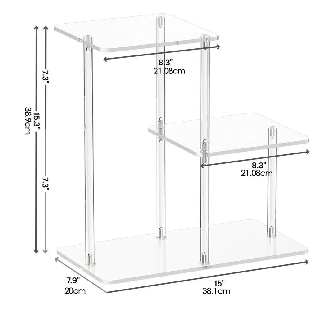 Acrylic End Table 3 Tier Clear Side Nightstand Transparent Furniture