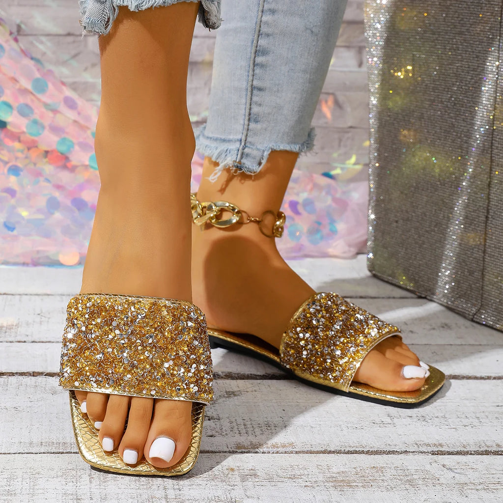 Women Slippers Outdoor Beach Flats Lightweight Luxury Shoes Solid Zpaxo