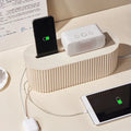 Cable Management Box – Power Strip & Wire Organizer with Lid Cable Management Box Zpaxo Light Yellow