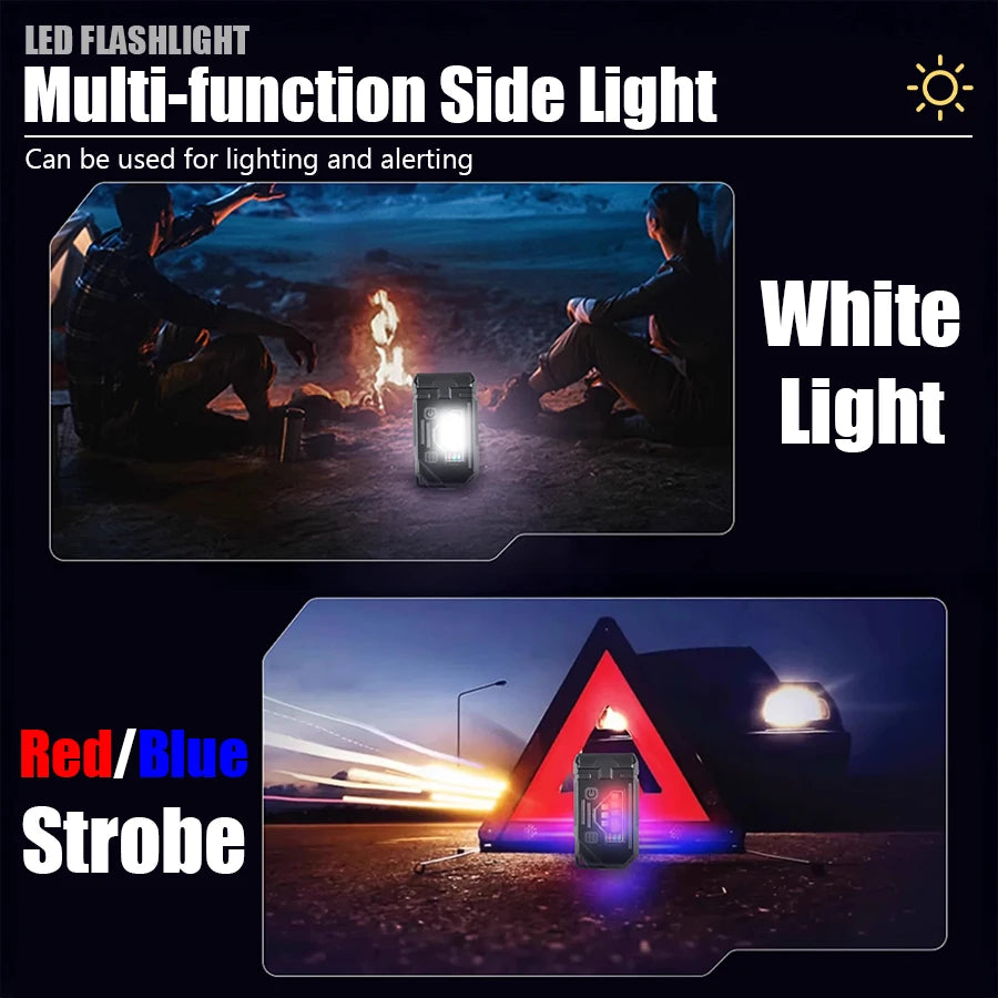 KDULIT Mini EDC Keychain Flashlight – 8-Mode Magnetic COB LED Torch