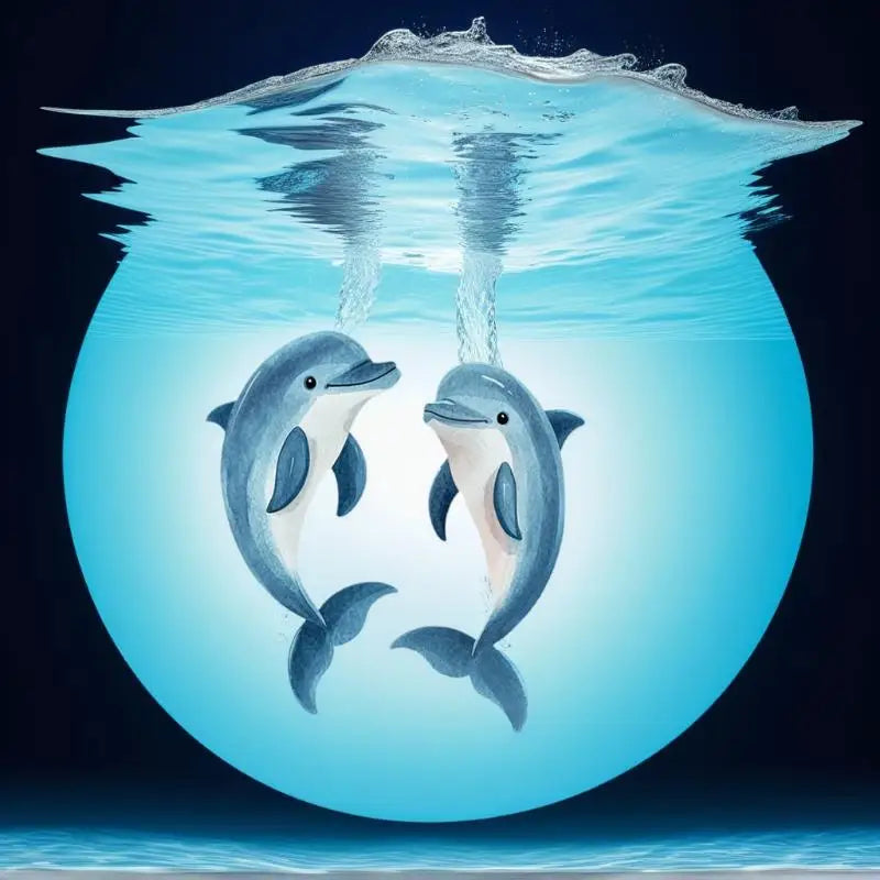 Bathroom Blue Luminous Dark Dolphin Toilet Seat Sticker Creative Zpaxo