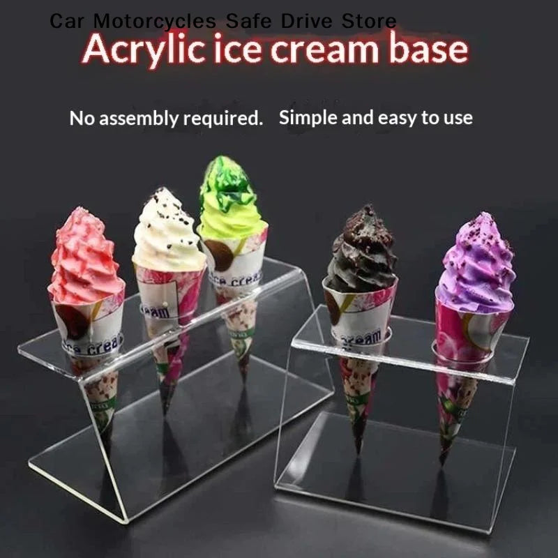 MTransparent Acrylic Ice Cream Cone Holder Dessert Stand Party