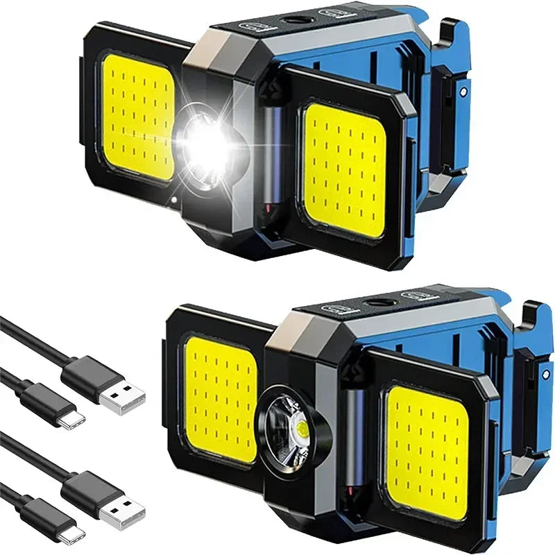 Mini COB LED Keychain Flashlight | USB-C Rechargeable Work Light LED Keychain Work Light Zpaxo 2PCS