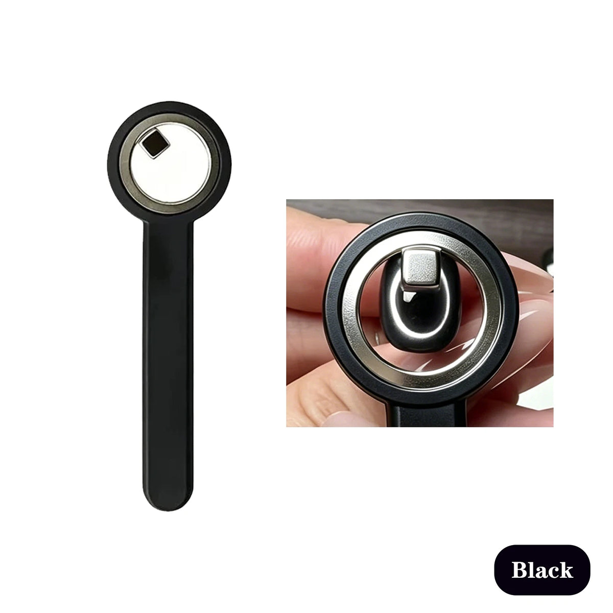 Cat Eye Nail Magnet Ring Magnetic Tool with Handle for Cat Eye Gel Polish DIY Nail Art Manicure Tools Zpaxo Black-1pcs