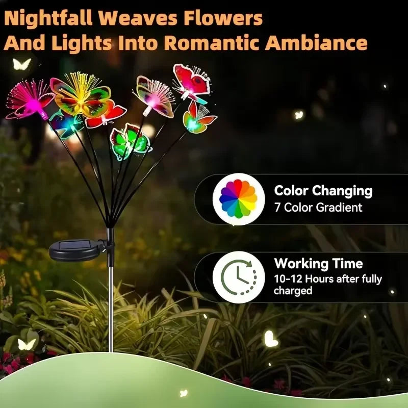 Solar Garden Butterfly Flower Lights LED Waterproof Outdoor Swaying Zpaxo