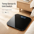 High Precision Smart Body Scale LED Digital Bathroom Scale with Temp KG/LB Switch Wide Platform Tempered Glass Floor Scale Zpaxo black2