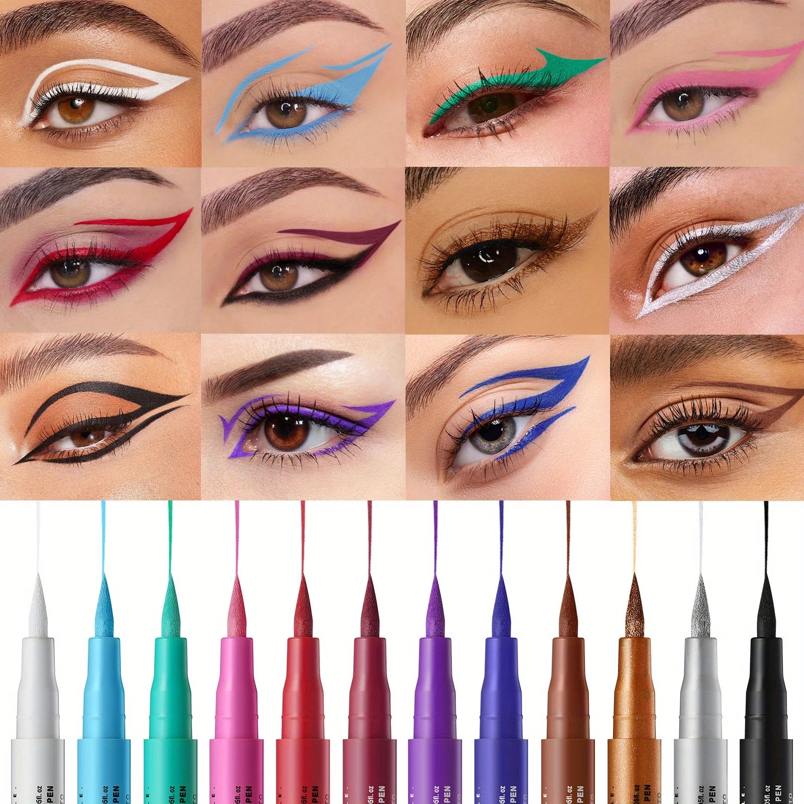 12-color eyeliner waterproof, quick-drying, oil-proof and non-smudging long-lasting eyeliner eyeliner set Zpaxo