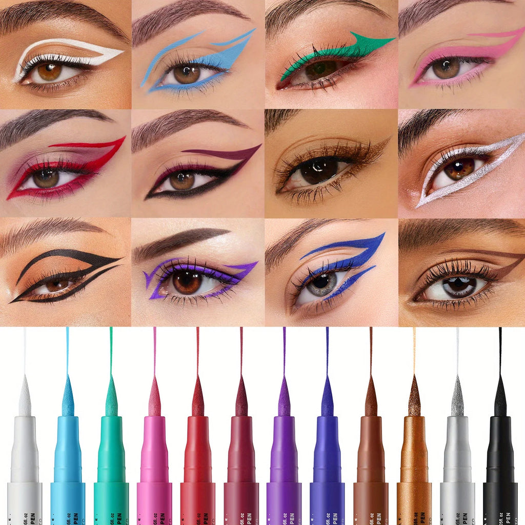 12-color eyeliner waterproof, quick-drying, oil-proof and non-smudging long-lasting eyeliner eyeliner set Zpaxo