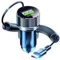 EDEBA Metal USB Car Charger C Cable 12V Fast Charging Vehicle Adapter