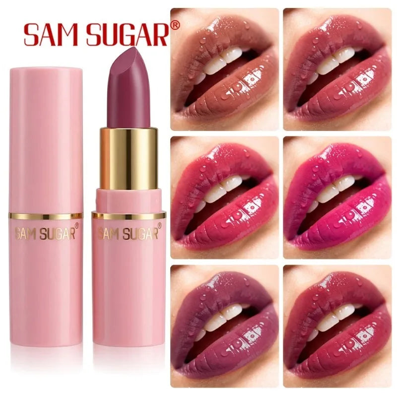 Hydrating Cherry Red Lipstick Velvet Glossy Finish Lip Tint Highly