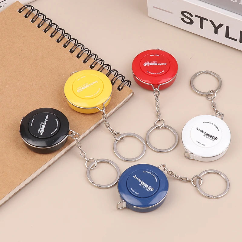 Mini ABS Plastic Measure Ruler Centimeter Inch Roll Tape 150/60Inch Keychain Tape Measure Portable Retractable Measuring Tool Zpaxo