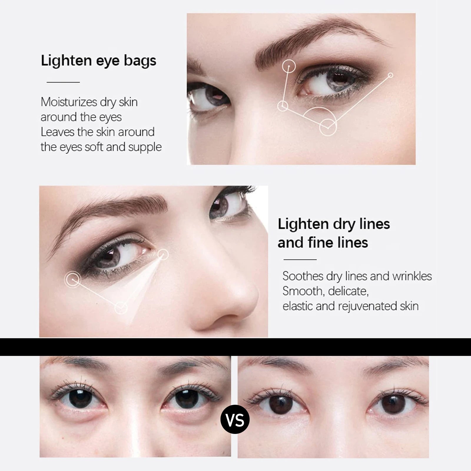 Snake Venom Peptide Eye Cream Anti Wrinkle Whitening Moisturizing Dark Circles Removal Fade Eye Bag Puffiness Lift Firm Eye Care Zpaxo