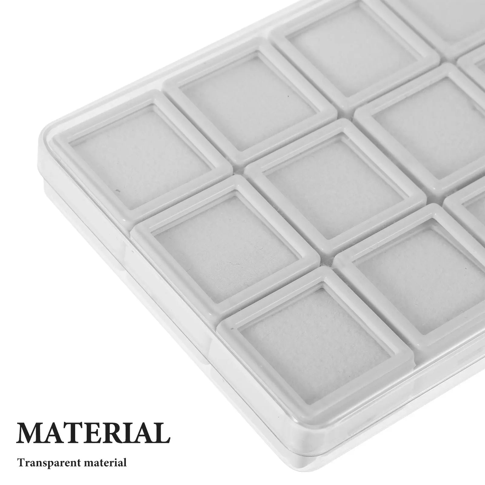 12 Grids Small Plastic Gemstone Display Box Acrylic Jewelry Organizer