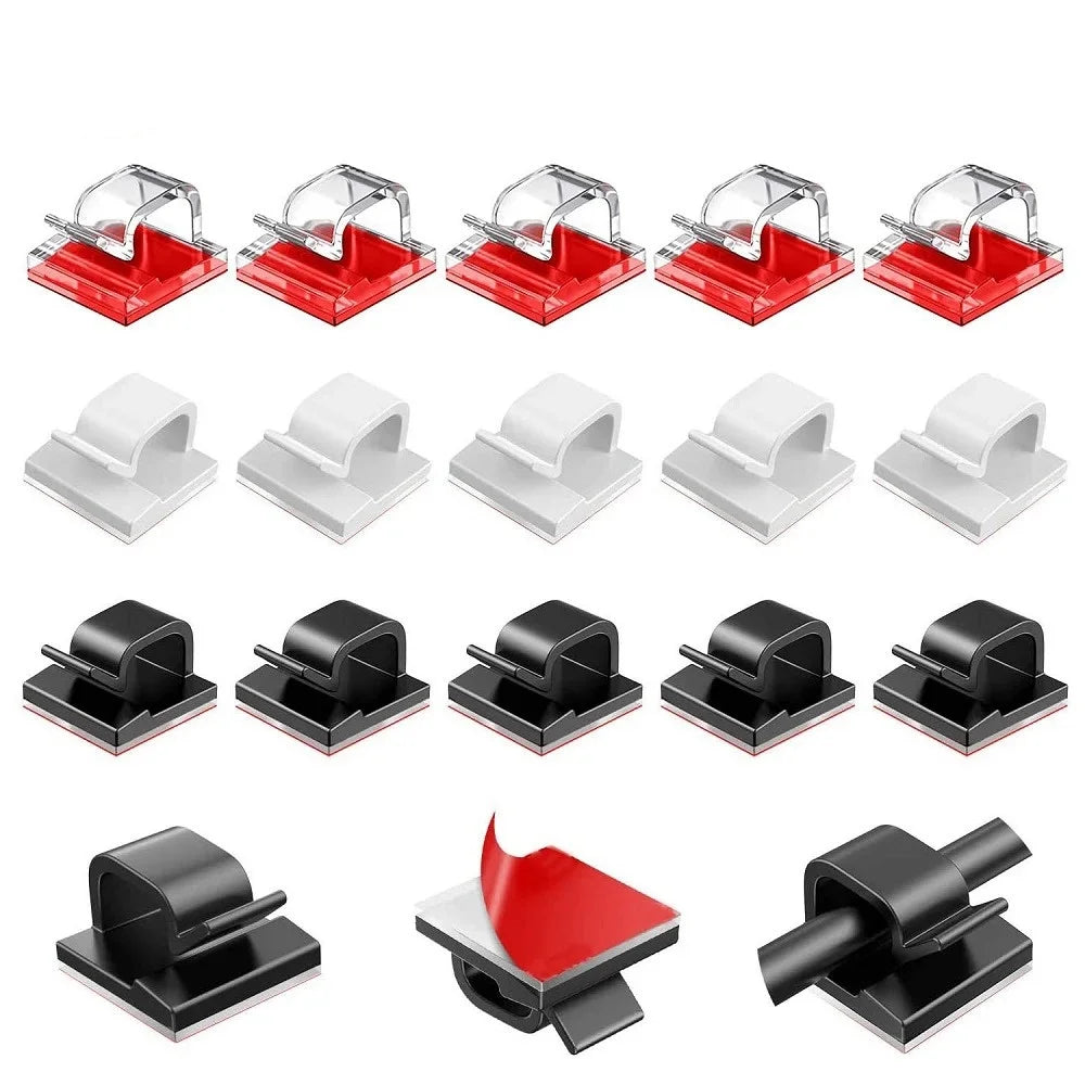50-Pack Cable Organizer Clips – Wall Mount Cord Holder & Winder Cable Organizer Clips Zpaxo