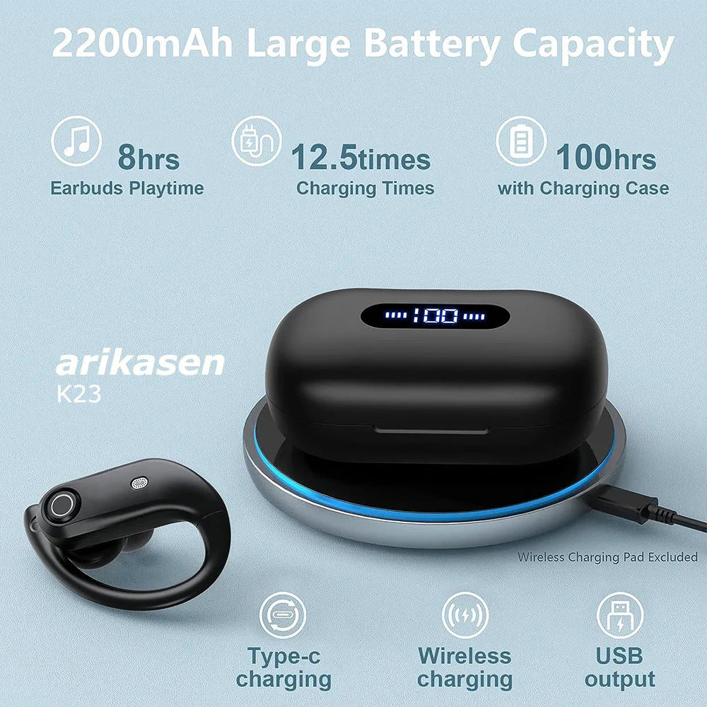 Wireless Earbuds Built-in 4 Noise Cancellation Mic Clear Calls Deep