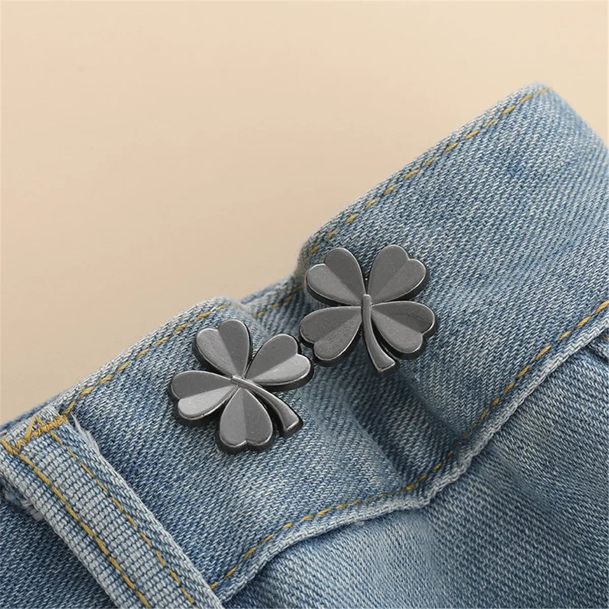 1 Pair Jeans Button Adjustable Clips for Pant Skirts Waist Tightener Buckle Snap Button Adjuster Pants Pin Retractable Button Zpaxo B