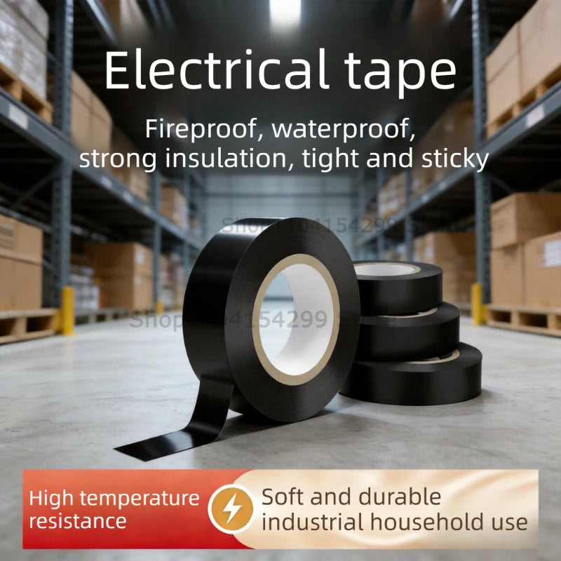Heat Resistant Tape Strong Adhesive Black Rubber Electrical Tape Waterproof Electrical Insulating Tape Durable Soft Adhesive Zpaxo