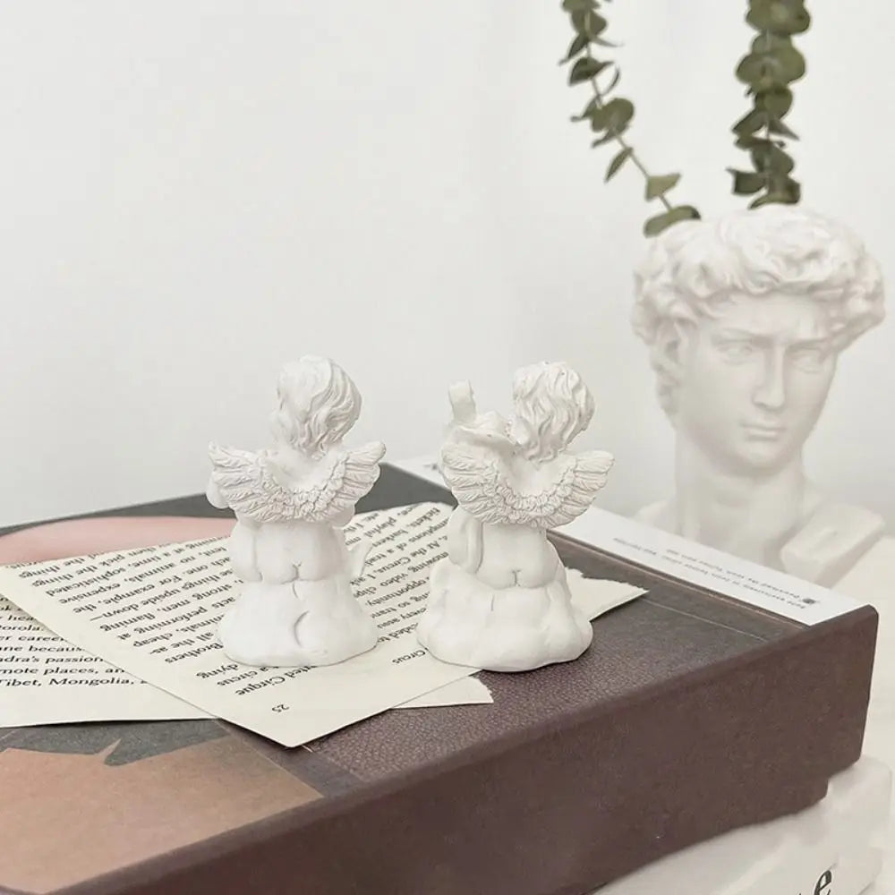 Angel Resin Crafts Photo Props Home Decoration Character Sculpture Cupid Angel Statue Garden Ornaments Desktop Figurine Zpaxo