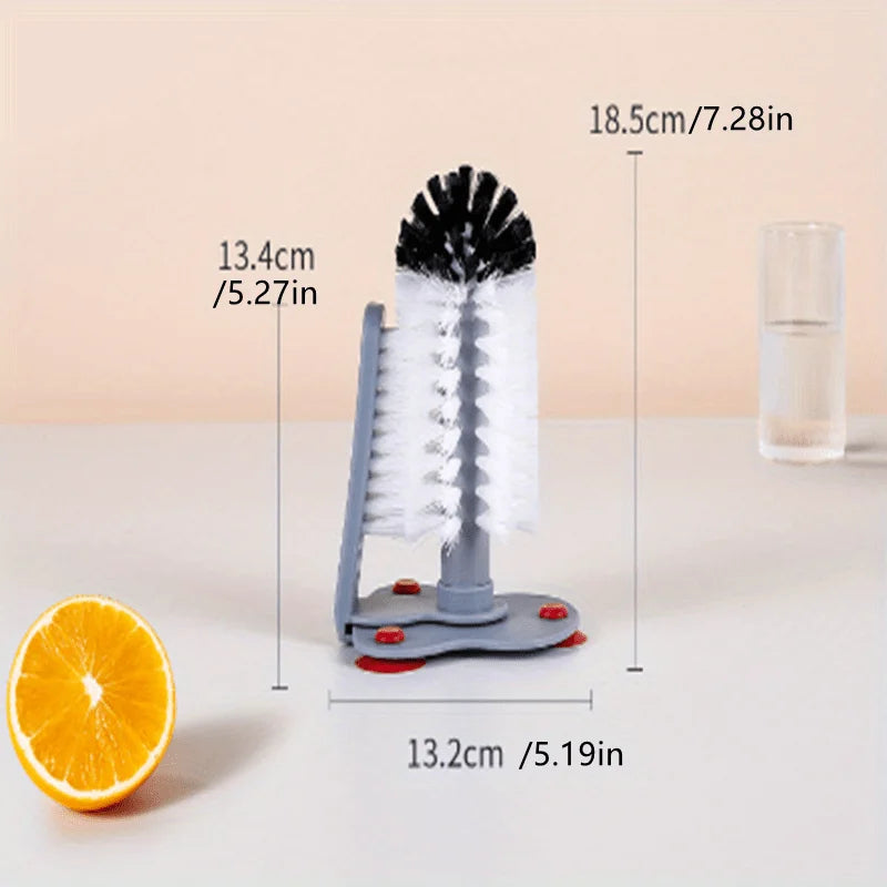Cup Scrubber Glass Cleaner Lazy Bottles Brush Sink Kitchen Accessories 2 in 1 Drink Mug Wine Suction Cup Cleaning Brush Gadgets Zpaxo