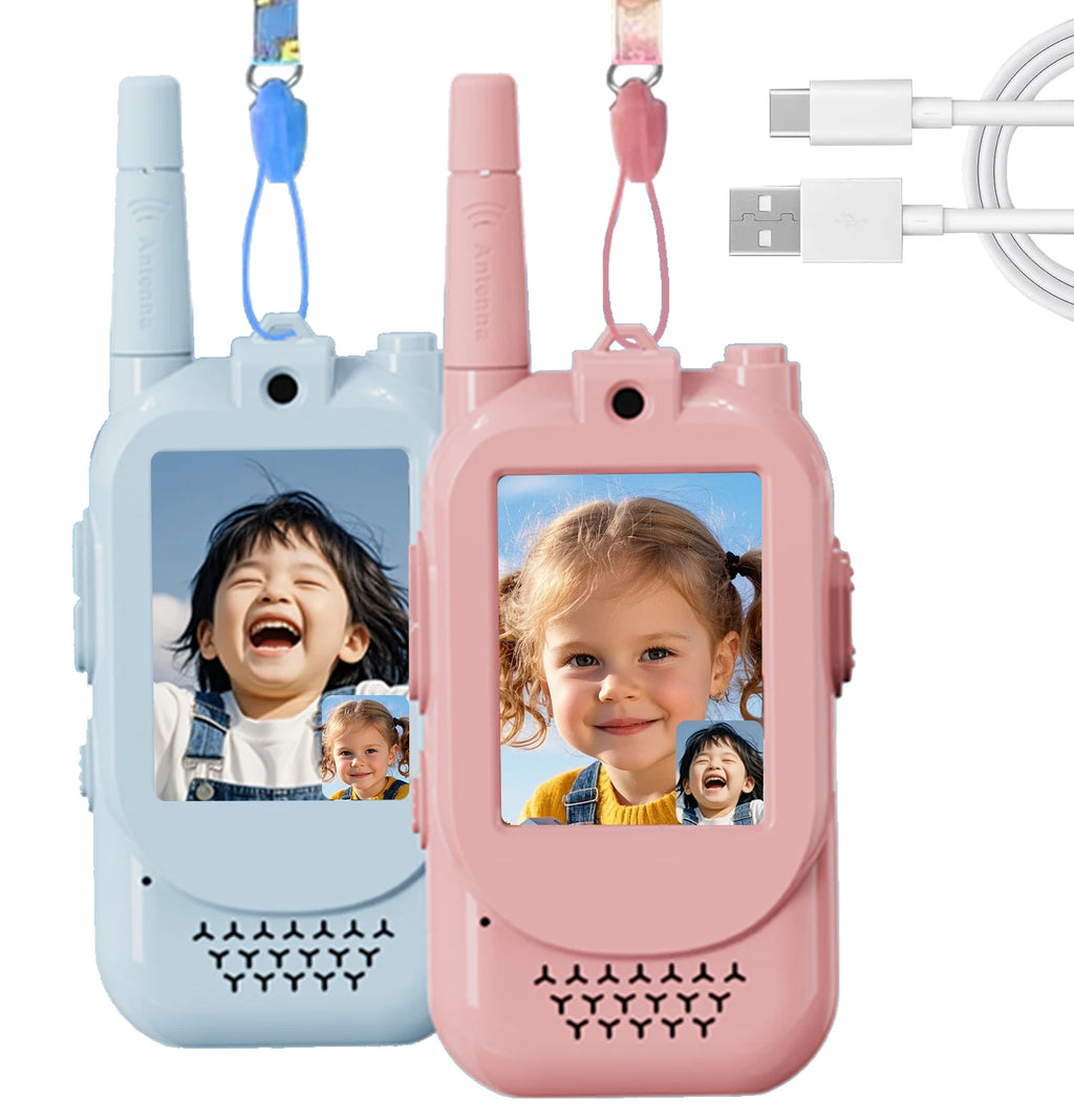 Children Kids Video Walkie Talkie Toys Outdoor 2 Pack Rechargeable Toddler Parent-Child Intercom With HD Camera For Boys & Girls Zpaxo