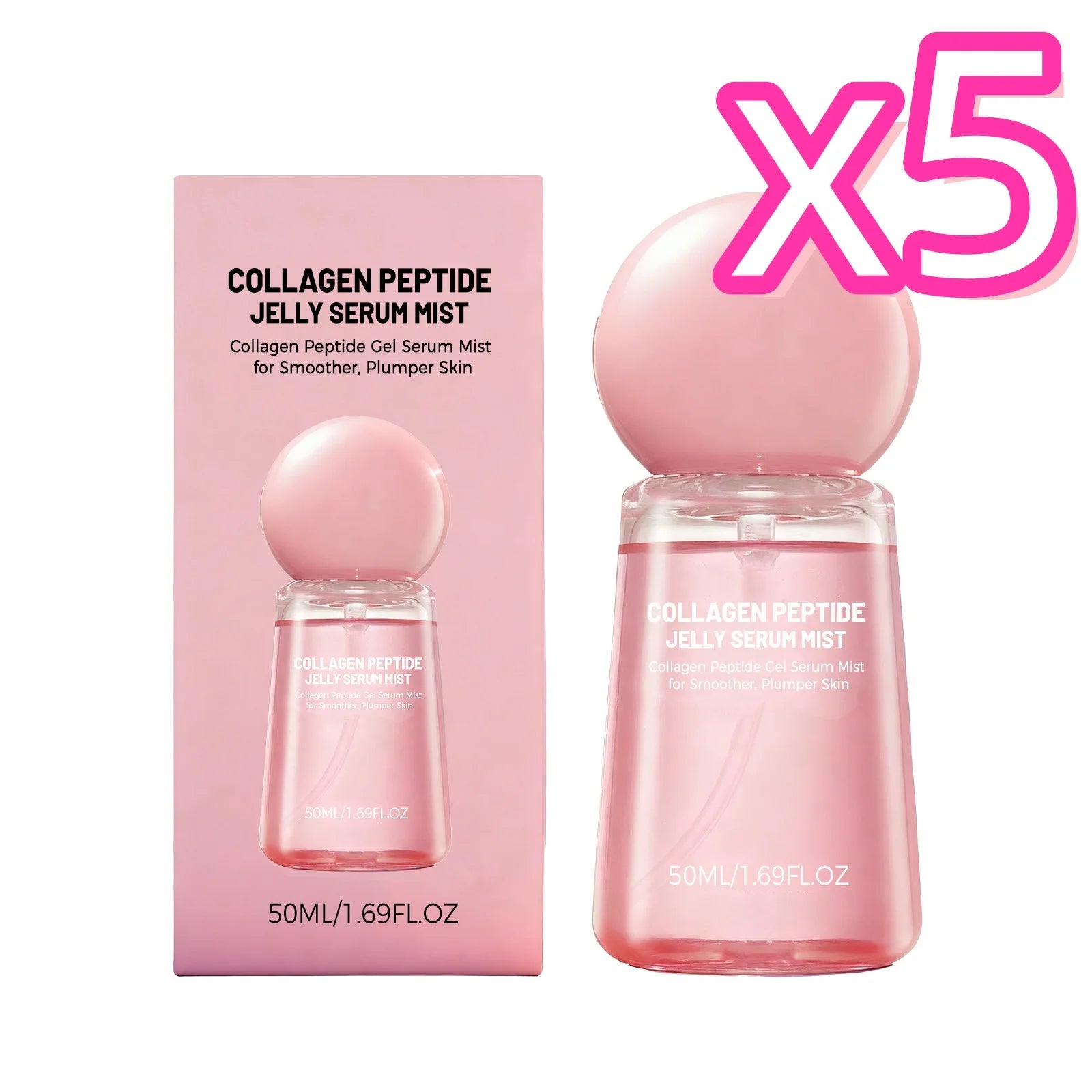 Collagen Peptides Jelly Serum Mist – Hydrating Face Spray Face Serum Spray Zpaxo 50ml Boxed x 5