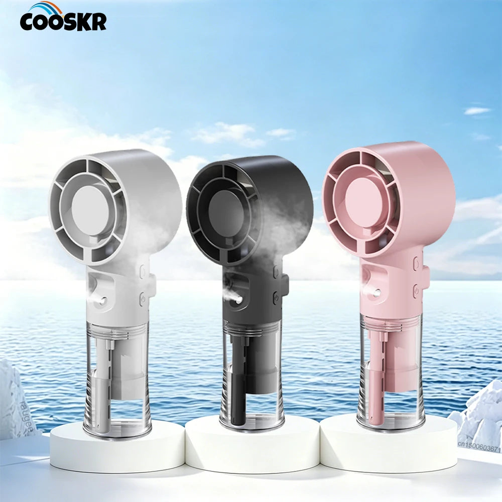 Portable Humidifier Mist Fan Rechargeable Mini Handheld Water Small