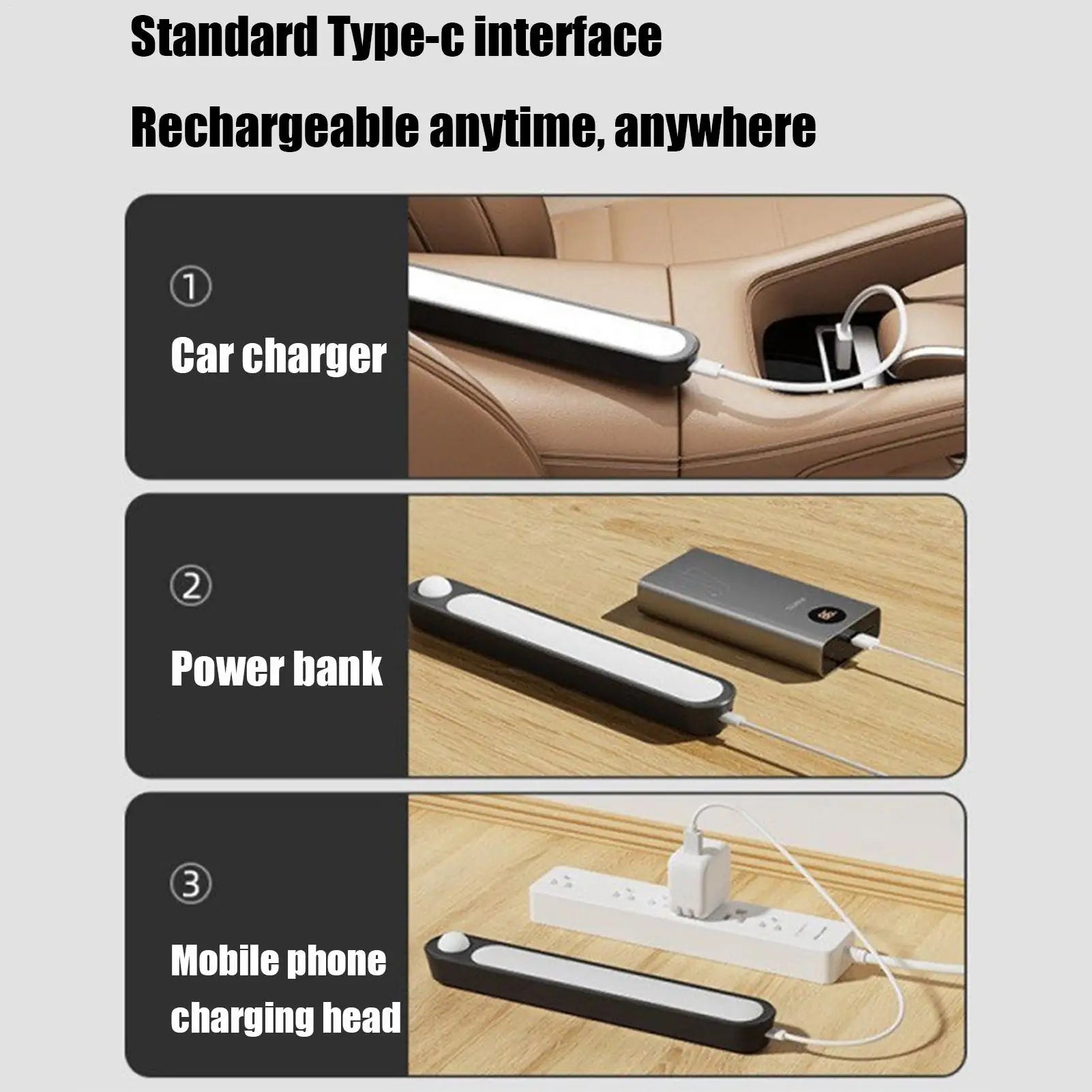 Trunk LED Light Strip Rechargeable Car Truck Lighting Interior Bars High Brightness Auto Ceiling Lamp USB Dome Lighting Zpaxo