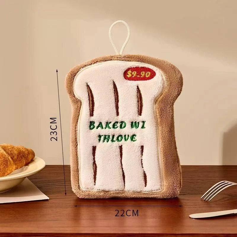 ▶1PCS Cute Cheese Bread Cake Shape Super Water-absorbing Soft Hand Towel For Bathroom Kitchen Washing Hands Cloth Zpaxo A4