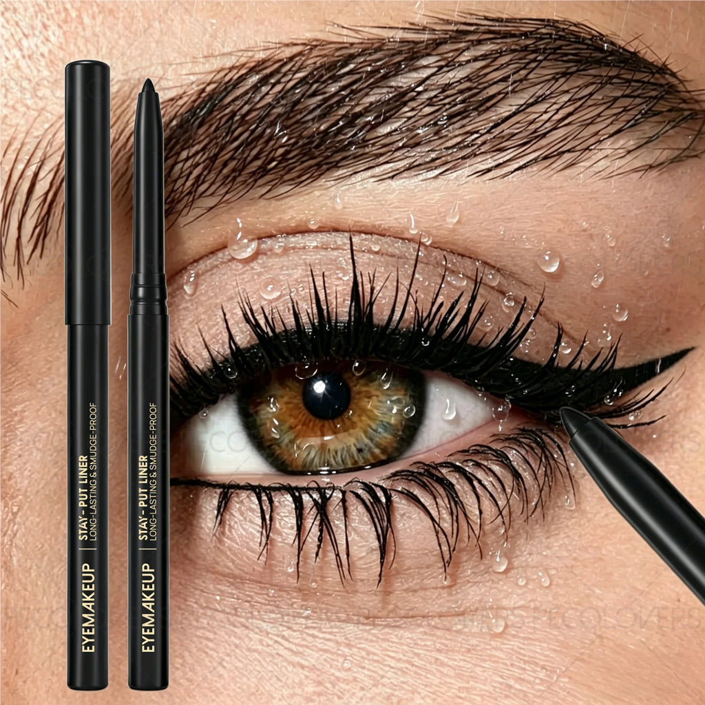 1PC Smooth Black Eyeliner, Waterproof and Sweatproof Long-lasting Eyeliner, Soft Texture, Durable, Twist-on Design, Quick Drying Zpaxo