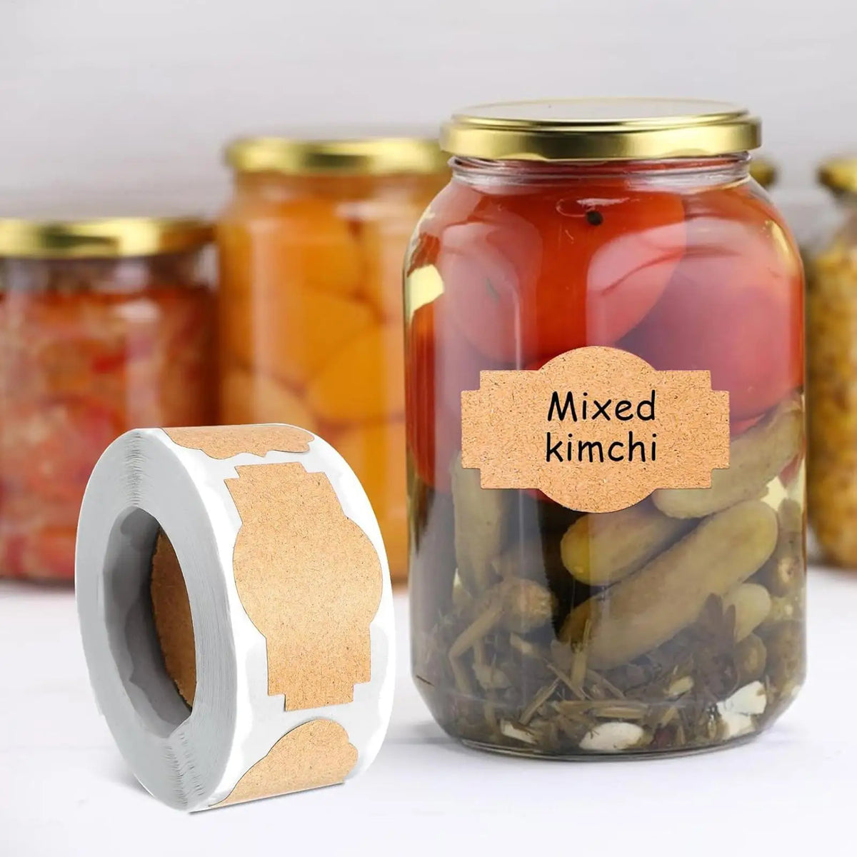 Jar Labels Stickers Writable Blank Tags Roll 5x3cm Adhesive Food Zpaxo