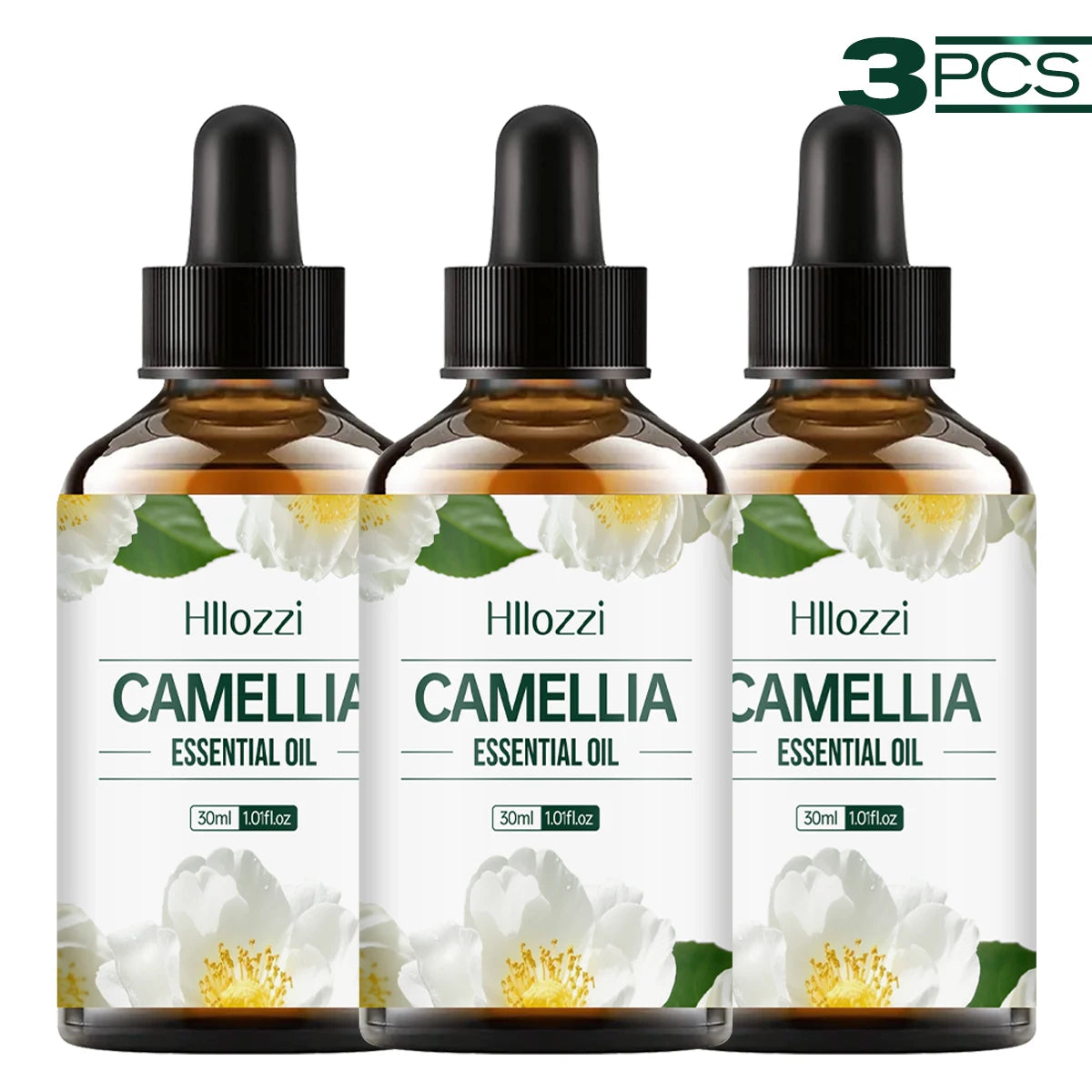 Camellia Oil Essential - Pure Natural Moisturizer for Face & Hair, Hydrating, Non - Greasy Multifunctional essential oil for all Zpaxo CAMELLIA 3PCS 30ml Flower