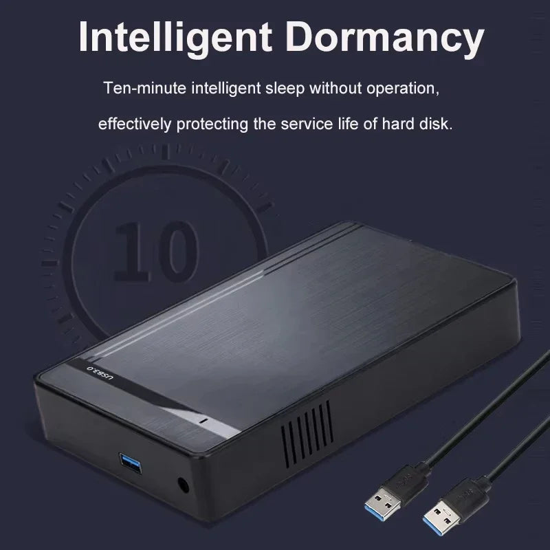 3.5'' HDD Case SATA to USB 3.0 Adapter External Hard Drive Enclosure for 2.5" 3.5" SSD Disk 450Mb/s 10TB HDD Case for PC Laptop Zpaxo