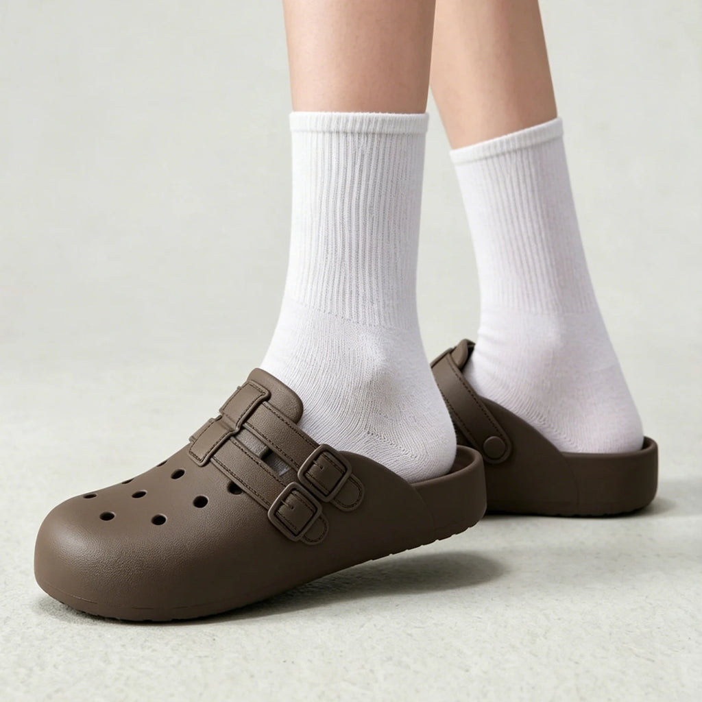 Women Summer Closed-toe Hollow Out Breathable Clogs Slip-on Non-slip
