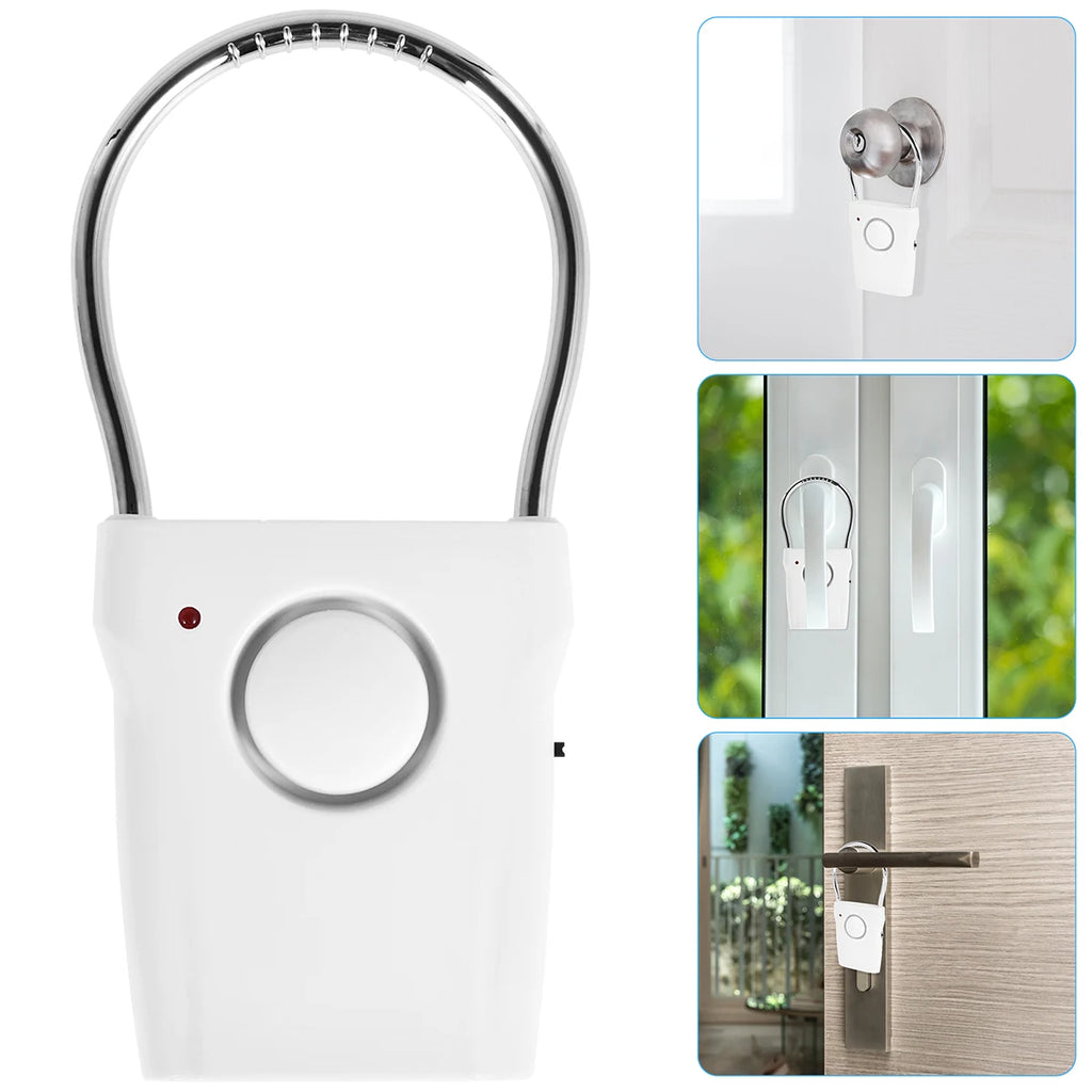 Smart Door Handle Alarm 110dB Door Security Alarm with Adjustable Settings Portable Window Alarm Ultra-Slim Detector for Travel Zpaxo