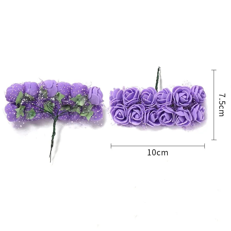 Mini Foam Rose Flower Bouquet Artificial Roses Wedding Party