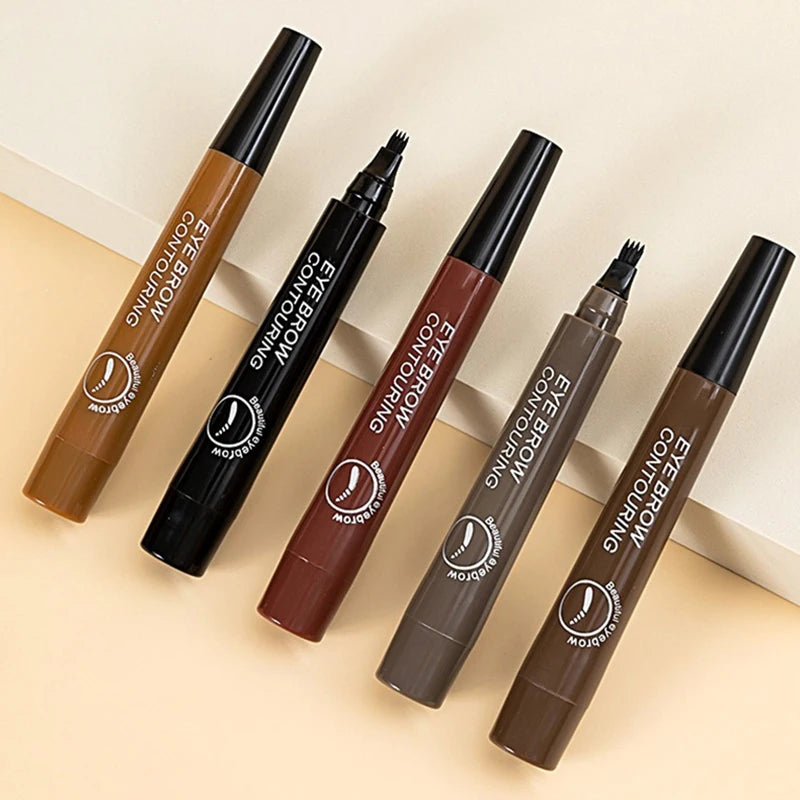 4 Point Eyebrow Pencil 5 Colors Waterproof Liquid Eyebrows Pen Zpaxo